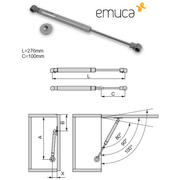 Κουμπάσο αμορτισέρ EMUCA 110N