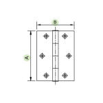 Μεντεσές πλακέ γαλβανιζέ 80x80