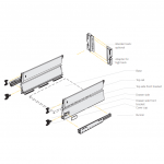 Συρτάρι με φρένο INDAUX 500x185 mm inox 