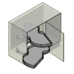 INOXA 846/60 Combi's 2 Γωνιακός μηχανισμός (φασόλι) αριστερός ανθρακί