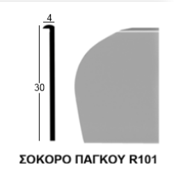 Σόκορο πάγκου αλουμινίου με τρύπες 3cm  