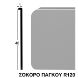 Σόκορο πάγκου αλουμινίου χωρίς τρύπες 4x80cm