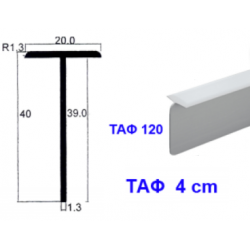 Ενωτικό πάγκου ΤΑΦ αλουμινίου επιφανειών 4cm Λευκό
