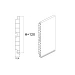 Μπάζα πλαστική 12cm 4m σε χρώμα inox