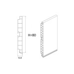 Μπάζα πλαστική 8cm 4m σε χρώμα inox
