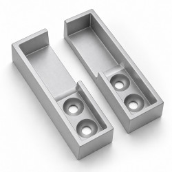 Σετ στηριγμάτων για ορθογώνια σωλήνα 30x12 mm Αλουμίνιο Ματ F25 – Τύπος Β
