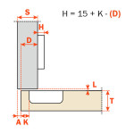 Μεντεσές SALICE push 110° ίσιος