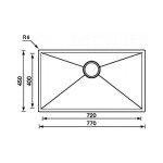 Νεροχύτης Inox Sanitec 11906 77x45cm