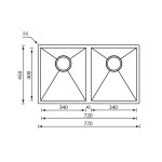 Νεροχύτης Inox Sanitec 11909 77x45cm