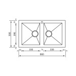 Νεροχύτης Inox Sanitec 10904 86x50cm