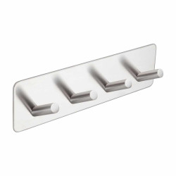 Αυτοκόλλητη κρεμάστρα "Pisa" SS304 4 άγκιστρα νίκελ βουρτσισμένο