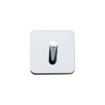 Αυτοκόλλητη κρεμάστρα "Pisa" SS304 1 άγκιστρο νίκελ γυαλιστερό 