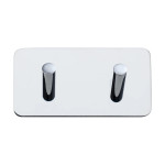 Αυτοκόλλητη κρεμάστρα "Pisa" SS304 2 άγκιστρα νίκελ γυαλιστερό