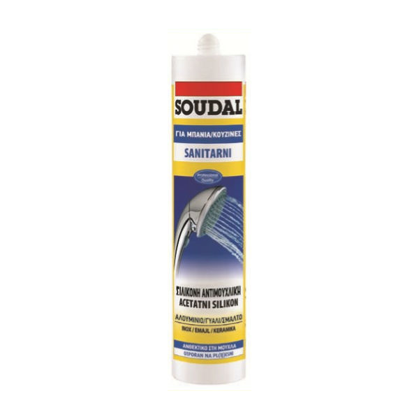 SOUDAL Αντιμουχλική Σιλικόνη 280ml - ΜΑΥΡΗ