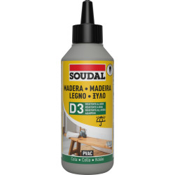 Κόλλα ξύλου PVA κρυσταλιζέ Soudal D3/65A υγράντοχη 750gr
